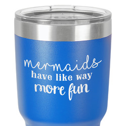Mermaids 30 oz Stainless Steel Tumbler - Royal Blue - Double-Sided (Personalized)
