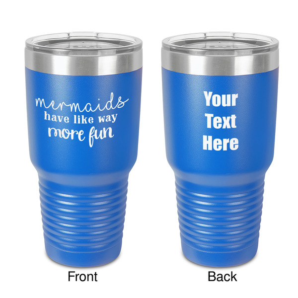 Custom Mermaids 30 oz Stainless Steel Tumbler - Royal Blue - Double-Sided (Personalized)