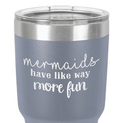 Mermaids 30 oz Stainless Steel Tumbler - Grey - Double-Sided (Personalized)