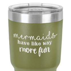 Mermaids 30 oz Stainless Steel Tumbler - Olive - Double-Sided (Personalized)
