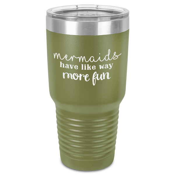 Custom Mermaids 30 oz Stainless Steel Tumbler - Olive - Single-Sided