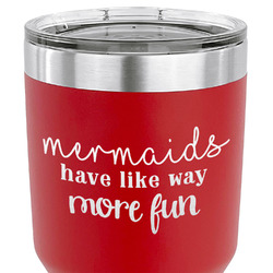 Mermaids 30 oz Stainless Steel Tumbler - Red - Single Sided