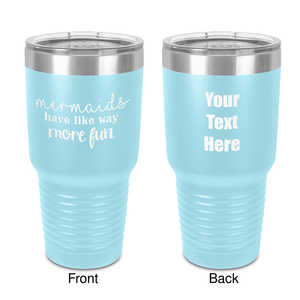 Custom Mermaids 30 oz Stainless Steel Tumbler - Teal - Double-Sided (Personalized)