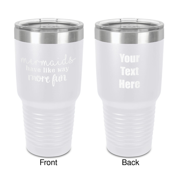 Custom Mermaids 30 oz Stainless Steel Tumbler - White - Double-Sided (Personalized)