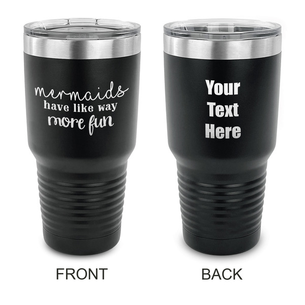 Custom Mermaids 30 oz Stainless Steel Tumbler - Black - Double Sided (Personalized)