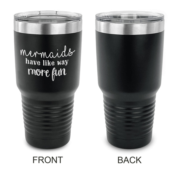 Mermaids 30 oz Stainless Steel Ringneck Tumblers - Black - Single Sided - APPROVAL