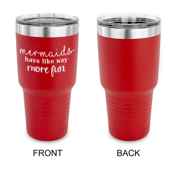 Mermaids 30 oz Stainless Steel Ringneck Tumblers - Red - Single Sided - APPROVAL