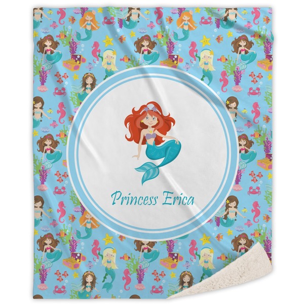 Custom Mermaids Sherpa Throw Blanket (Personalized)