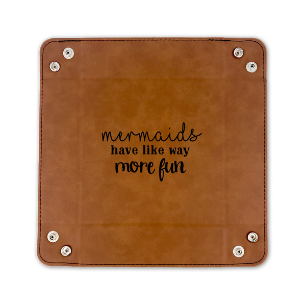 Mermaids 6" x 6" Leatherette Snap Up Tray - FLAT FRONT