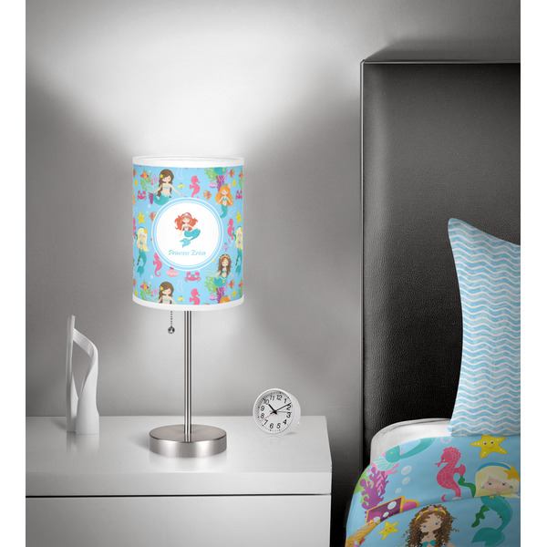 Mermaids 7 inch drum lamp shade - in room