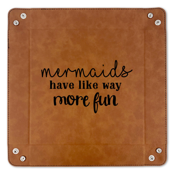 Mermaids 9" x 9" Leatherette Snap Up Tray - APPROVAL (FLAT)