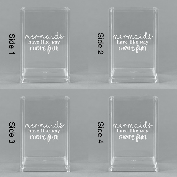 Mermaids Acrylic Pen Holder - All Sides