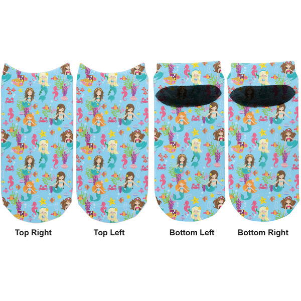 Mermaids Adult Ankle Socks - Double Pair - Front and Back - Apvl
