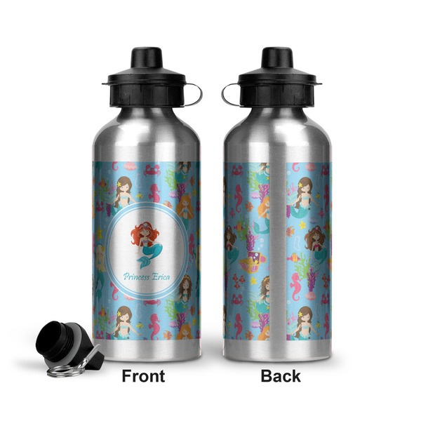 Mermaids Aluminum Water Bottle - Front and Back