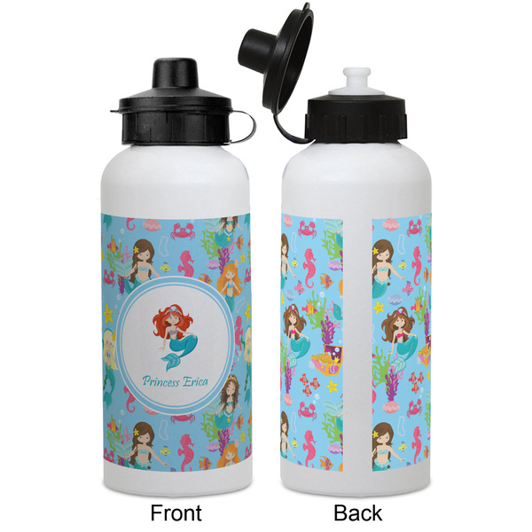 Mermaids Aluminum Water Bottle - White APPROVAL