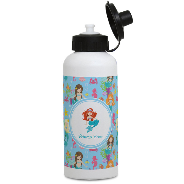 Custom Mermaids Water Bottles - Aluminum - 20 oz - White (Personalized)