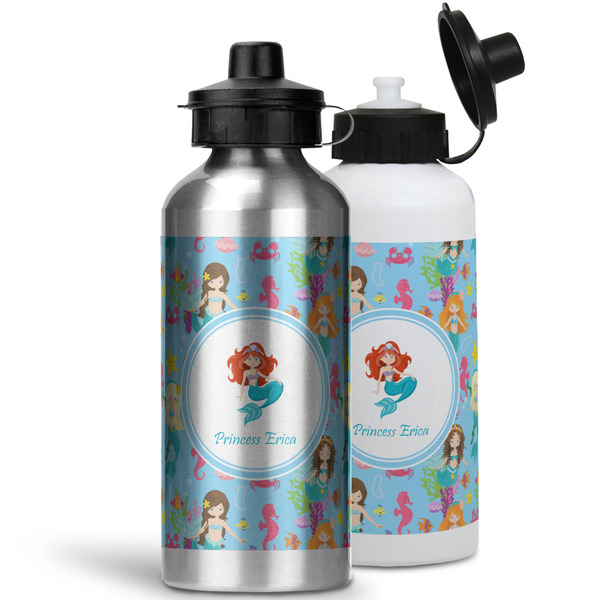 Mermaids Aluminum Water Bottles - MAIN (white &silver)