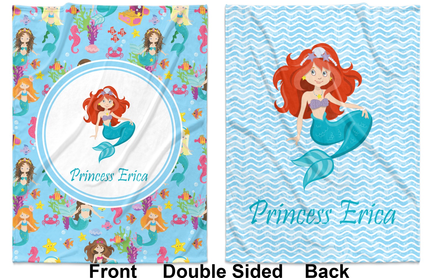 Mermaids Fleece Blanket 40"x30" Double Sided (Personalized