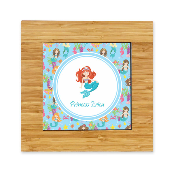 Custom Mermaids Bamboo Trivet with Ceramic Tile Insert (Personalized)