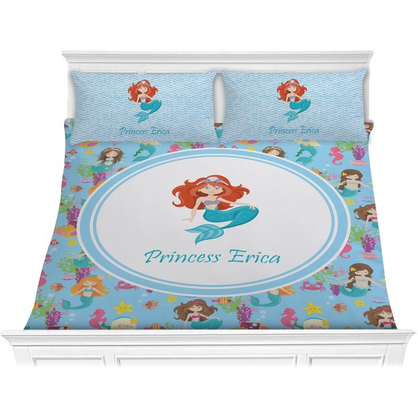 Custom Mermaids Comforter Set - King (Personalized)