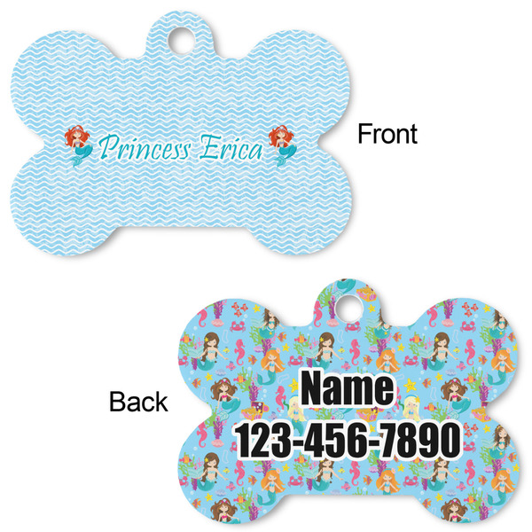 Mermaids Bone Shaped Dog ID Tag - Large - Approval
