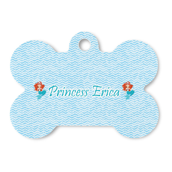 Custom Mermaids Bone Shaped Dog ID Tag - Large (Personalized)