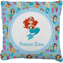 Mermaids Faux-Linen Throw Pillow 16" (Personalized)