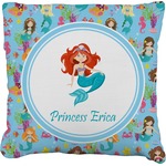 Mermaids Faux-Linen Throw Pillow 18" (Personalized)