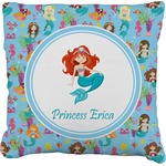 Mermaids Faux-Linen Throw Pillow 26" (Personalized)