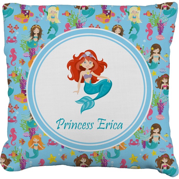Custom Mermaids Faux-Linen Throw Pillow 26" (Personalized)
