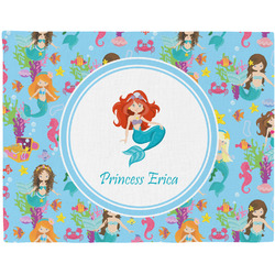 Mermaids Woven Fabric Placemat - Twill w/ Name or Text