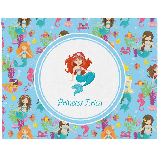 Custom Mermaids Woven Fabric Placemat - Twill w/ Name or Text