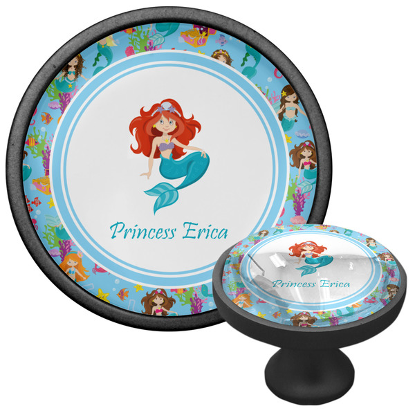 Mermaids Cabinet Knob - Black - Multi Angle
