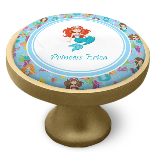 Mermaids Cabinet Knob - Gold - Side