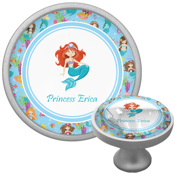 Custom Mermaids Cabinet Knob (Silver) (Personalized)