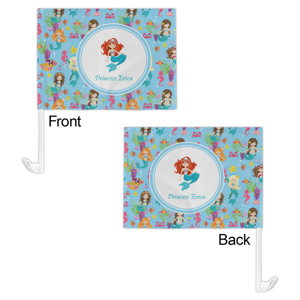 Mermaids Car Flag - 11" x 8" - Front & Back View