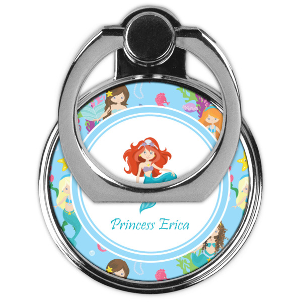 Mermaids Cell Phone Ring Stand & Holder - Front (Collapsed)