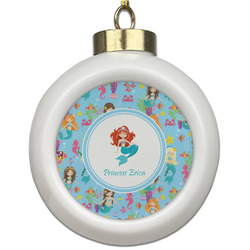 Mermaids Ceramic Ball Ornament (Personalized)