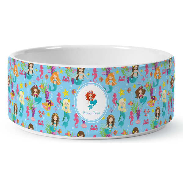 Mermaids Ceramic Dog Bowl - Medium - Front