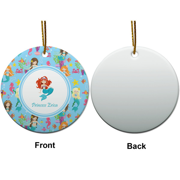Mermaids Ceramic Flat Ornament - Circle Front & Back (APPROVAL)