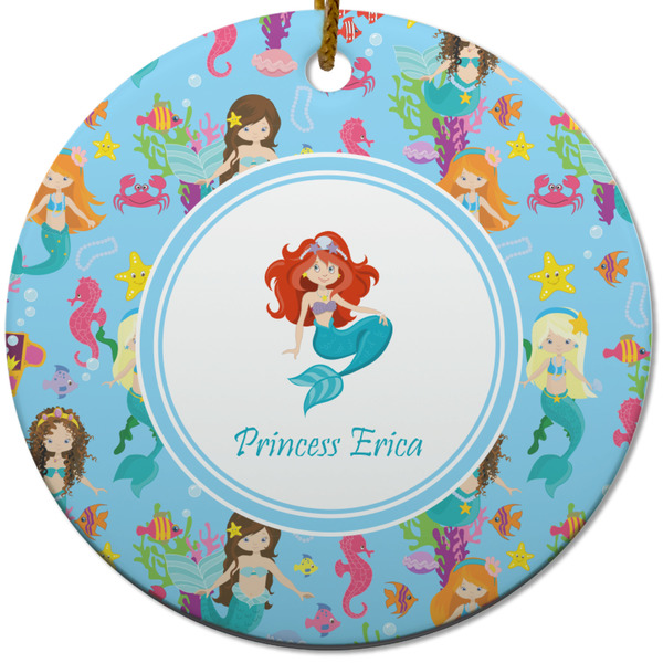 Mermaids Ceramic Flat Ornament - Circle (Front)