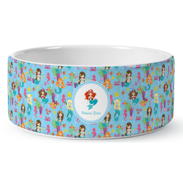 Custom Mermaids Ceramic Dog Bowl - Large (Personalized)