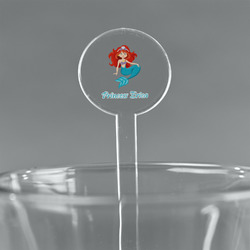 Mermaids 7" Round Plastic Stir Sticks - Clear (Personalized)