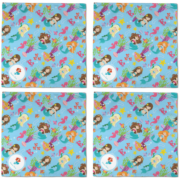 Mermaids Cloth Napkins - Personalized Dinner (APPROVAL) Set of 4
