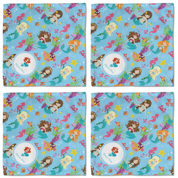 Mermaids Cloth Napkins - Personalized Lunch (APPROVAL) Set of 4