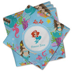 Mermaids Cloth Cocktail Napkins - Set of 4 w/ Name or Text