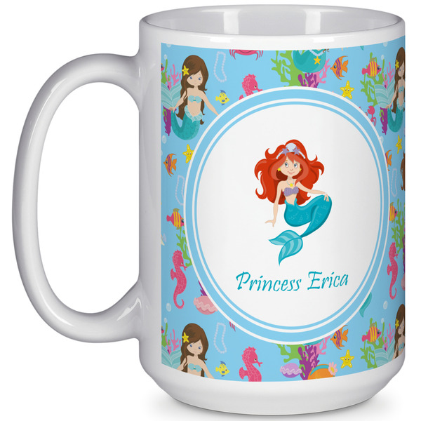 Custom Mermaids 15 Oz Coffee Mug - White (Personalized)
