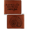 Mermaids Cognac Leatherette Bifold Wallets - Front and Back