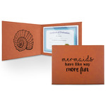 Mermaids Leatherette Certificate Holder - Front and Inside
