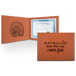 Mermaids Leatherette Certificate Holder - Front and Inside